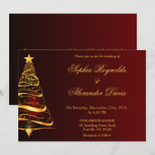 モダンなエレガンスなミニマリストのクリスマスツリーの結婚式 招待状 (正面/裏面)