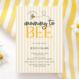 モダンなエレガントスクリプト Mommy to Bee ベビーシャワー 招待状