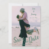 モダンなエンゲージメントウェディングの写真 招待状 (正面)