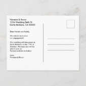 モダンなエンゲージメント発表リングで結婚しよう 案内ポストカード (裏面)