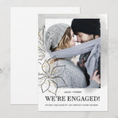 モダンなエンゲージメント発表写真 案内状 (正面/裏面)