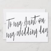 モダンなオシャレ 「私の結婚式の日に、叔母へ」 招待状 (正面)