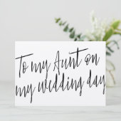 モダンなオシャレ 「私の結婚式の日に、叔母へ」 招待状 (スタンド正面)