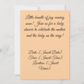 モダンなオハベイビーシャワーの招待状とパステルカラーのケーキ 招待状 (裏面)