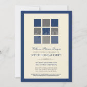 モダンなオフィスの休日のパーティの招待状(海軍) 招待状 (正面)