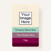 モダンなオフィスの名前IDのバッジ バッジ (裏面)