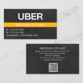 モダンなオペレーター名入りUberドライバー 名刺 (正面/裏面)