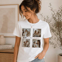 モダンなオリジナルママスーパーヒーローフォトコラージュ Tシャツ