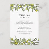 モダンなオリーブの枝の結婚式の詳細カード エンクロージャーカード (正面)