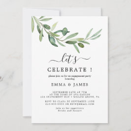 モダンなオリーブの枝「お祝いしよう」招待状 招待状