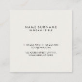 モダンなオリーブ色のリネンエレガントな金ゴールドのモノグラム スクエア名刺 (裏面)