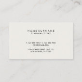 モダンなオリーブ色のリネンエレガントな金ゴールドのモノグラム 名刺 (裏面)