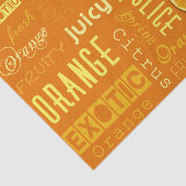 モダンなオレンジタイポグラフィのフルーツの切れ 薄葉紙 (詳細)