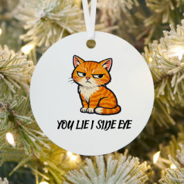 モダンなオレンジ猫の陶器クリスマスオーナメント メタルオーナメント