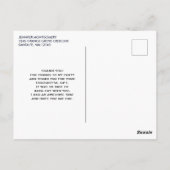 モダンなオレンジ色の鳥たちを大きな木で表現した感謝の気持ちを表すカード ポストカード (裏面)