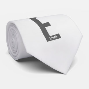 モダンなオーダーメイドのイニシャルと名前 ネクタイ