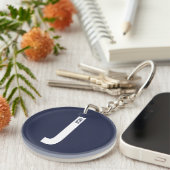 モダンなオーダーメイドの個性的なイニシャルと名前 キーホルダー (正面右)