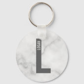 モダンなオーダーメイドの個性的なイニシャルと名前 キーホルダー (正面)