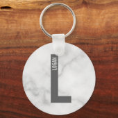モダンなオーダーメイドの個性的なイニシャルと名前 キーホルダー (正面)