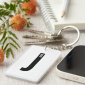 モダンなオーダーメイドの個性的なイニシャルと名前 キーホルダー (正面右)