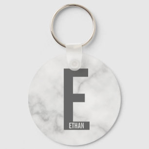 モダンなオーダーメイドの個性的なイニシャルと名前 キーホルダー
