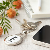 モダンなオーダーメイドの個性的なイニシャルと名前 キーホルダー (側面)