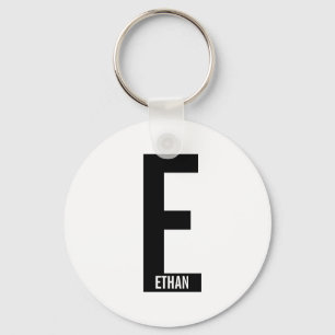 モダンなオーダーメイドの個性的なイニシャルと名前 キーホルダー