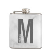 モダンなオーダーメイドの個性的なイニシャルと名前 フラスク (正面)