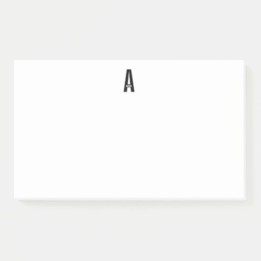 モダンなオーダーメイドの太字イニシャルと名前 ポストイット (正面)