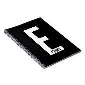 モダンなオーダーメイドの太字モノグラムと名前 ノートブック (右側)