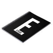 モダンなオーダーメイドの太字モノグラムと名前 ノートブック (左側)