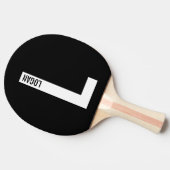 モダンなオーダーメイドの太字モノグラムと名前 卓球ラケット (横)