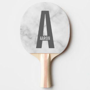 モダンなオーダーメイドの太字モノグラムと名前 卓球ラケット