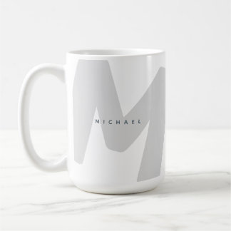 モダンなオーバサイズのモノグラムイニシャル&ネームコーヒー コーヒーマグカップ