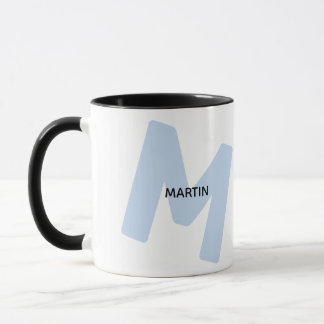 モダンなオーバサイズのモノグラムイニシャル&名前入りコーヒー マグカップ