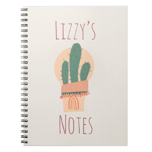 モダンなカクタス鉢植え レインボー ノートブック (正面)