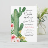 モダンなカクタス ノーチョー アベレージ ブライダル シャワー 招待状 (スタンド正面)