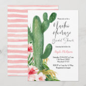 モダンなカクタス ノーチョー アベレージ ブライダル シャワー 招待状 (正面/裏面)