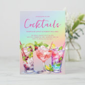 モダンなカクテルパーティーのドリンク 招待状 (スタンド正面)