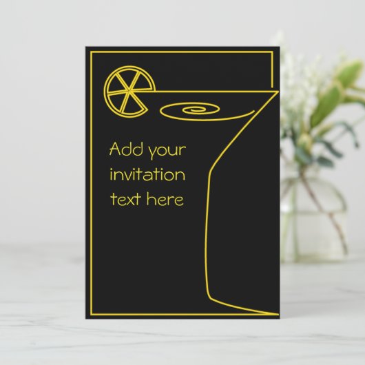 モダンなカクテルパーティーの設計 招待状 (スタンド正面)