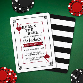 モダンなカジノナイトの独身パーティー招待状 招待状