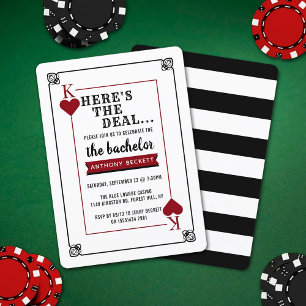 モダンなカジノナイトの独身パーティー招待状 招待状