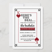 モダンなカジノナイトの独身パーティー招待状 招待状 (正面)