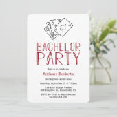 モダンなカジノナイトの独身パーティー招待状 招待状 (スタンド正面)