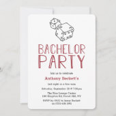 モダンなカジノナイトの独身パーティー招待状 招待状 (正面)