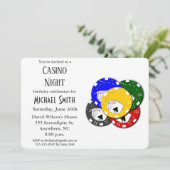 モダンなカジノポーカー誕生日パーティー 招待状 (スタンド正面)