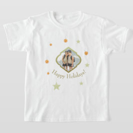 モダンなカスタムスターとオレンジの水彩写真 Tシャツ