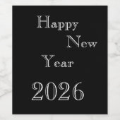 モダンなカスタムテキストの新年の挨拶 ワインラベル (シングルラベル)