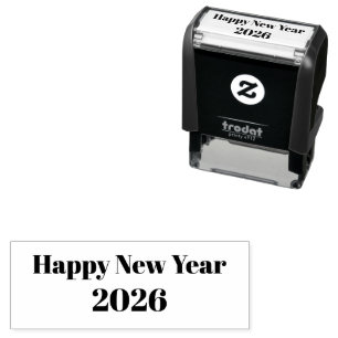 モダンなカスタムテキスト 謹賀新年 セルフインキングスタンプ