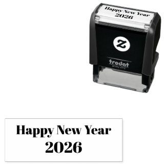 モダンなカスタムテキスト 謹賀新年 セルフインキングスタンプ